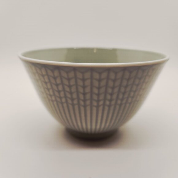 Arabia Finland Cup & Saucer Set Light Green Geometric Pattern 6" Saucer 4.5" Cup - Picture 7 of 14